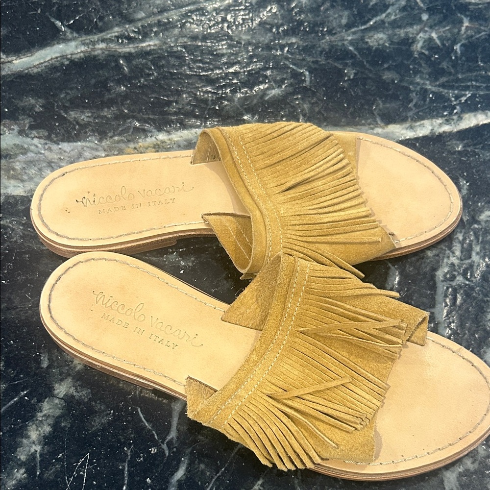 Niccolo Vacari Women's Tan Fringe Sandals